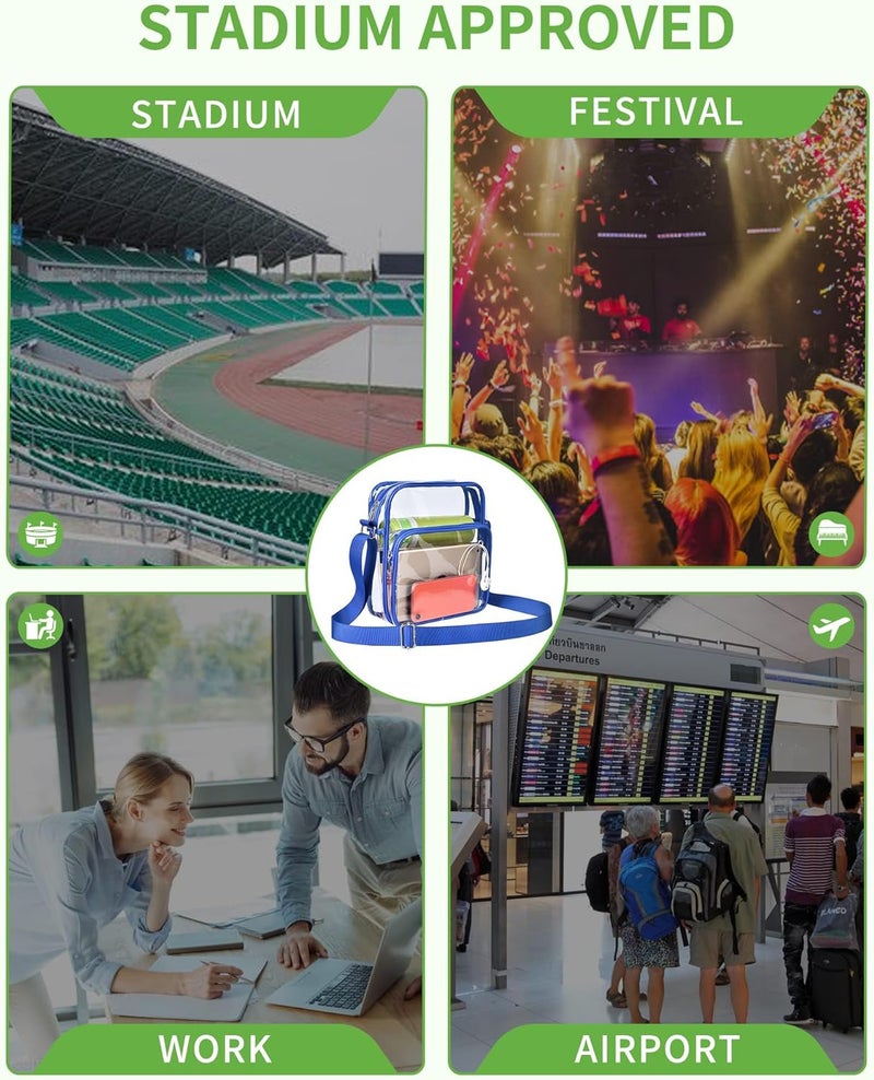 MAYTREE Clear Messenger Bag Stadium Approved Clear Bag Purse for Stadium Events Concert Sport Work - Image 5